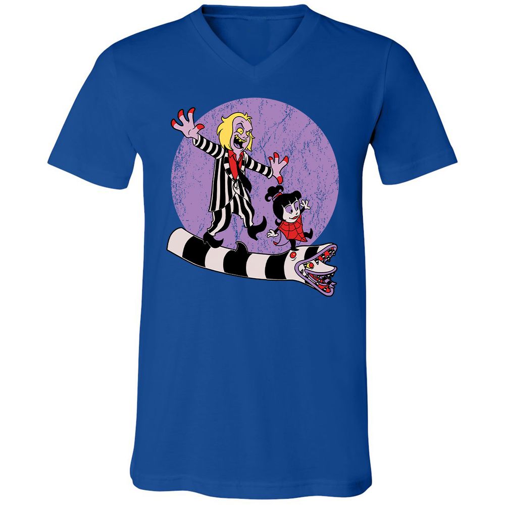 Unisex V-Neck T-Shirt - SKB9WUQH - True Royal - 4