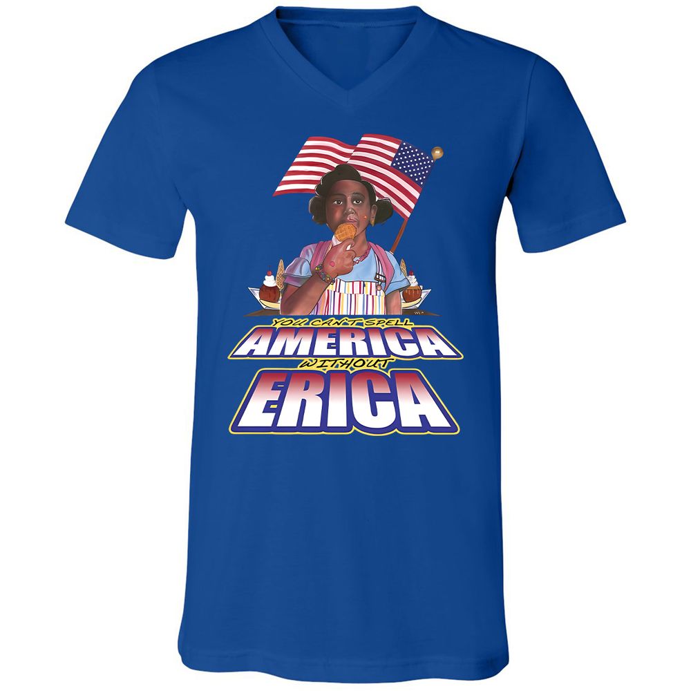 Unisex V-Neck T-Shirt - 3B864LQM - True Royal - 4