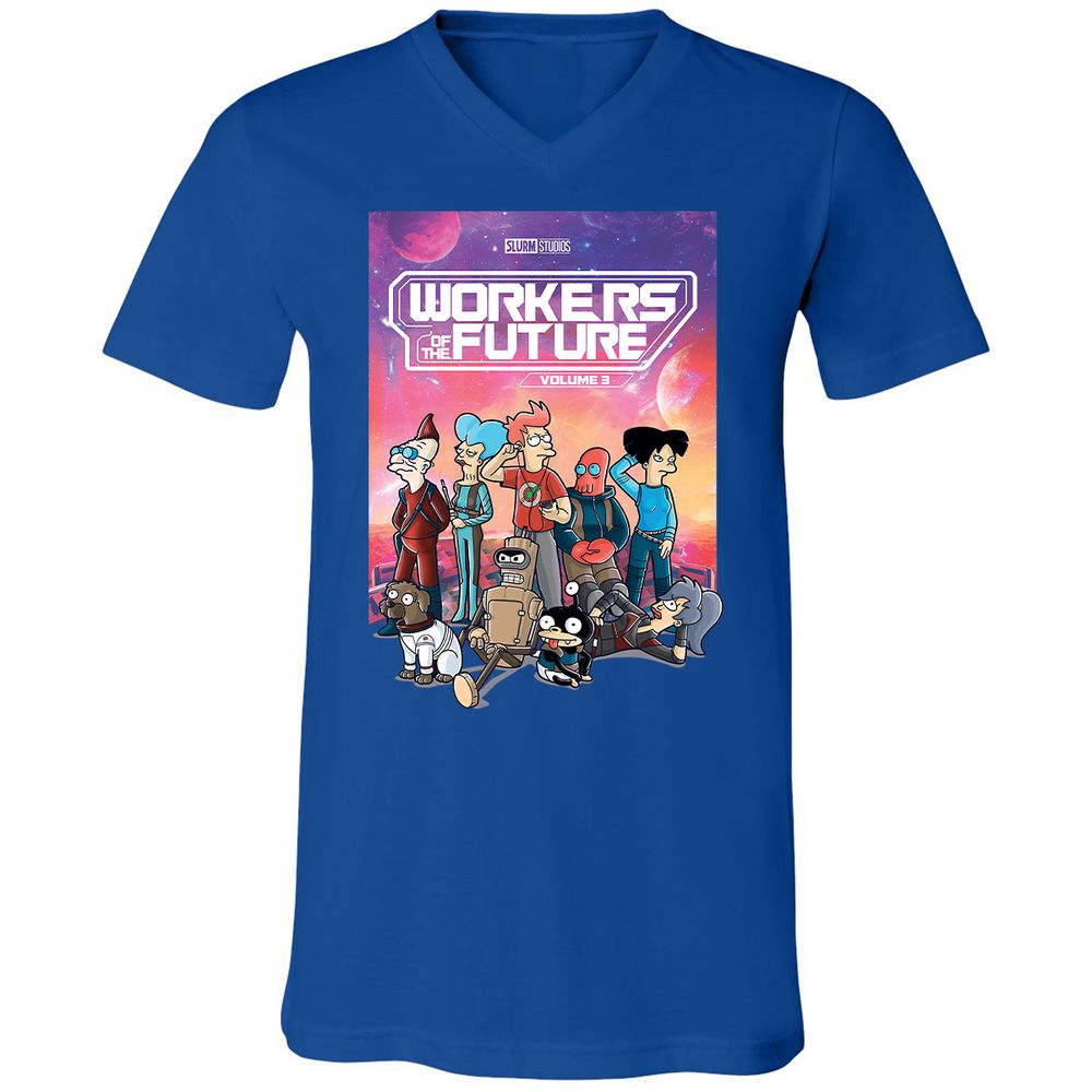 Unisex V-Neck T-Shirt - RUT7Q3LP - True Royal - 4