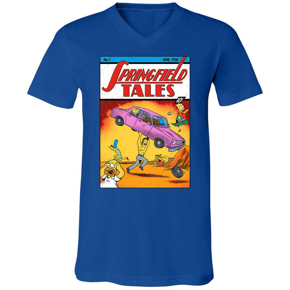 Unisex V-Neck T-Shirt - 7KMPH4NT - True Royal - 4