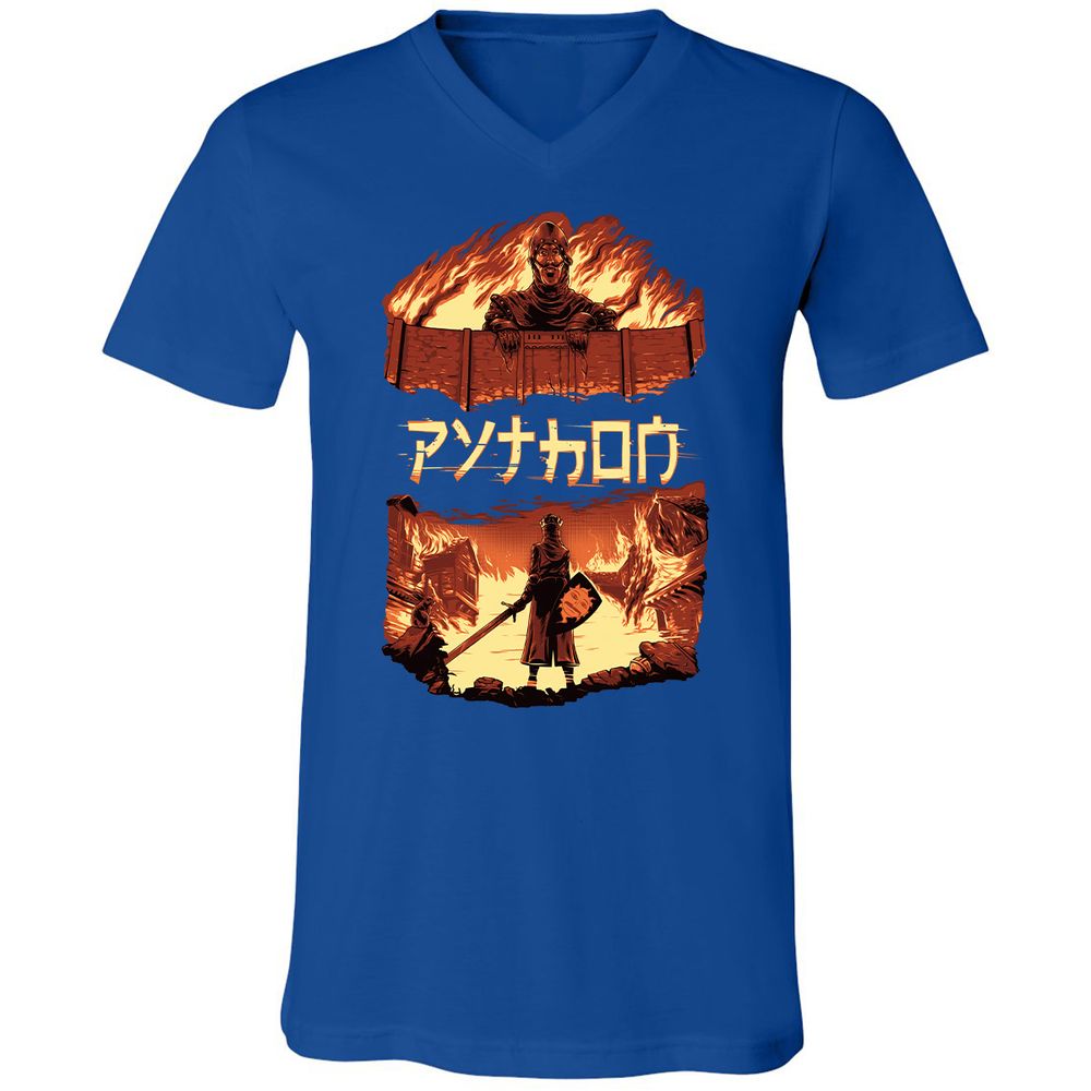 Unisex V-Neck T-Shirt - TAA8EYKU - True Royal - 4