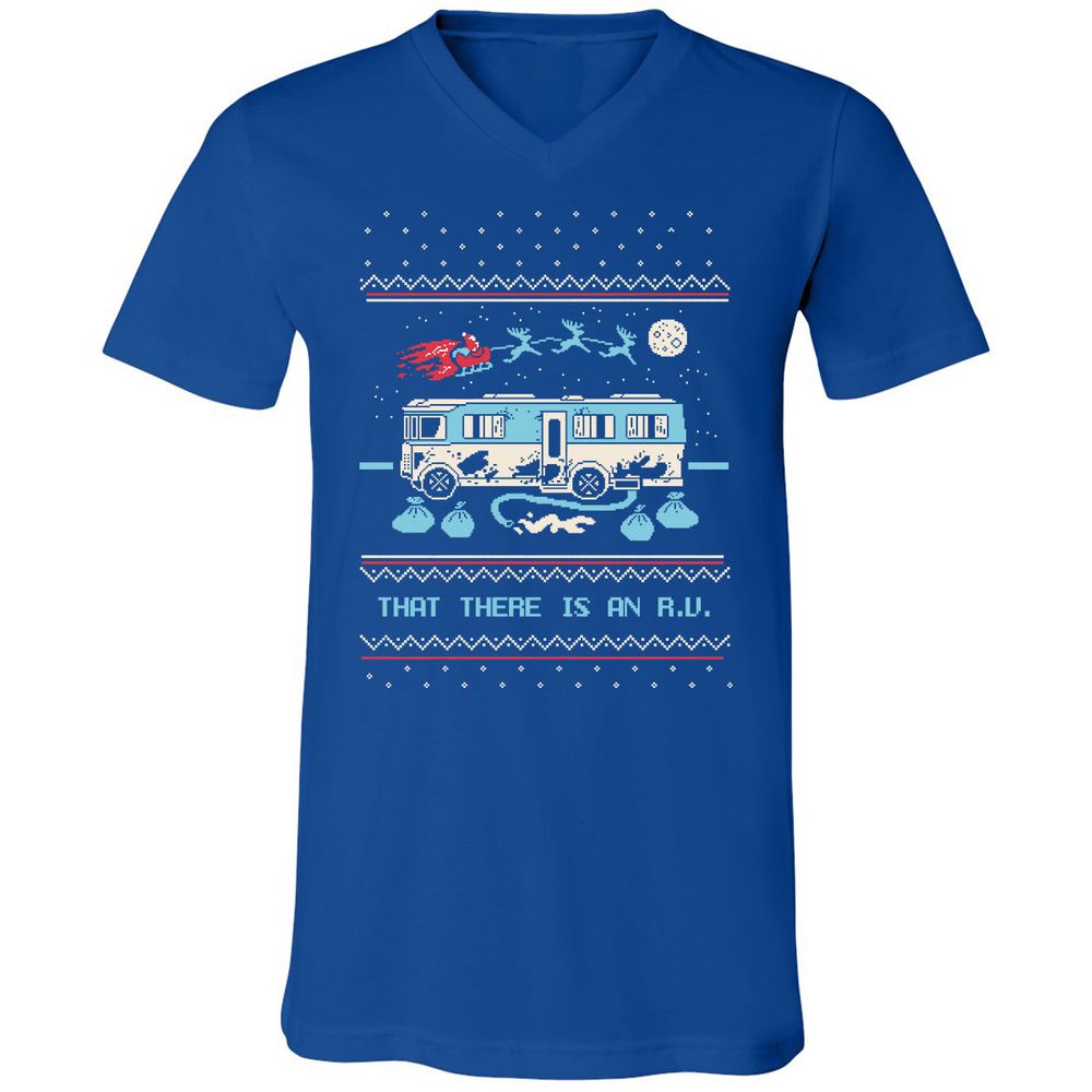 Unisex V-Neck T-Shirt - SPTGRENJ - True Royal - 4