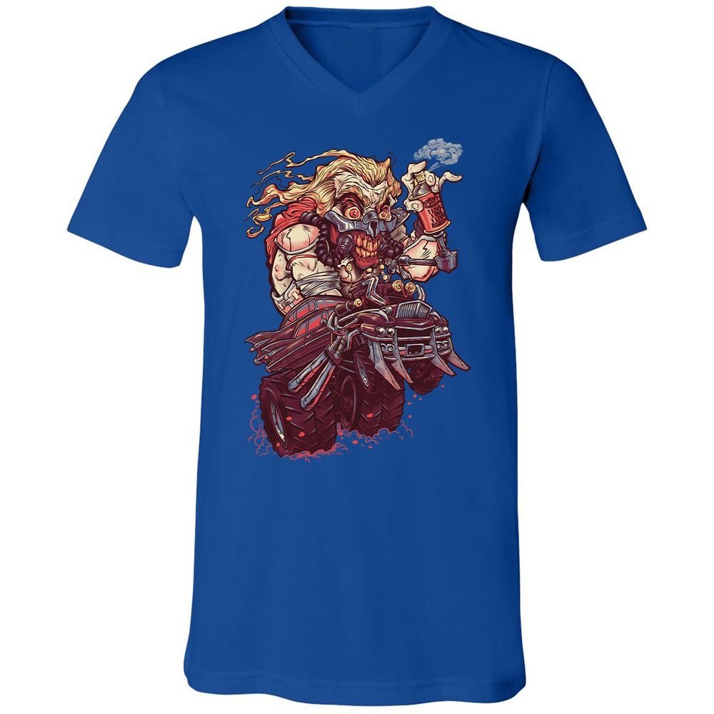 Unisex V-Neck T-Shirt - HW6J1GAG - True Royal - 4