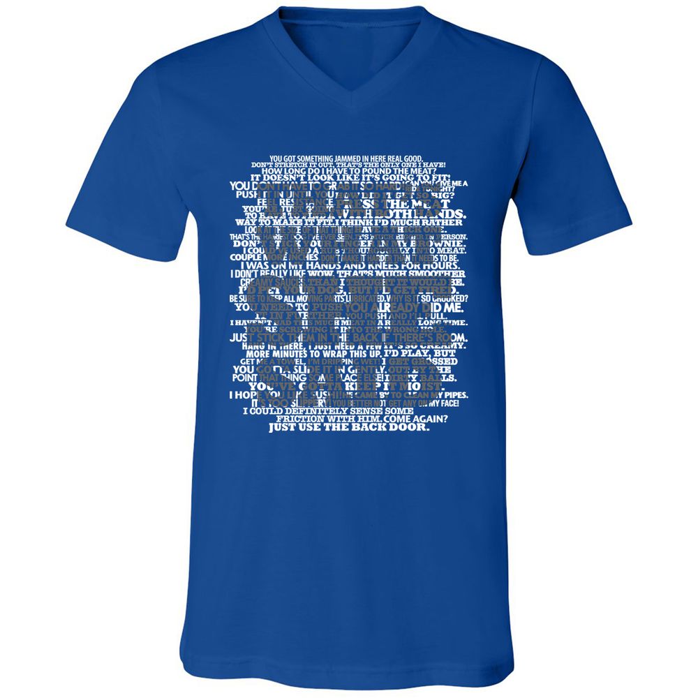 Unisex V-Neck T-Shirt - DCRLNSCA - True Royal - 4