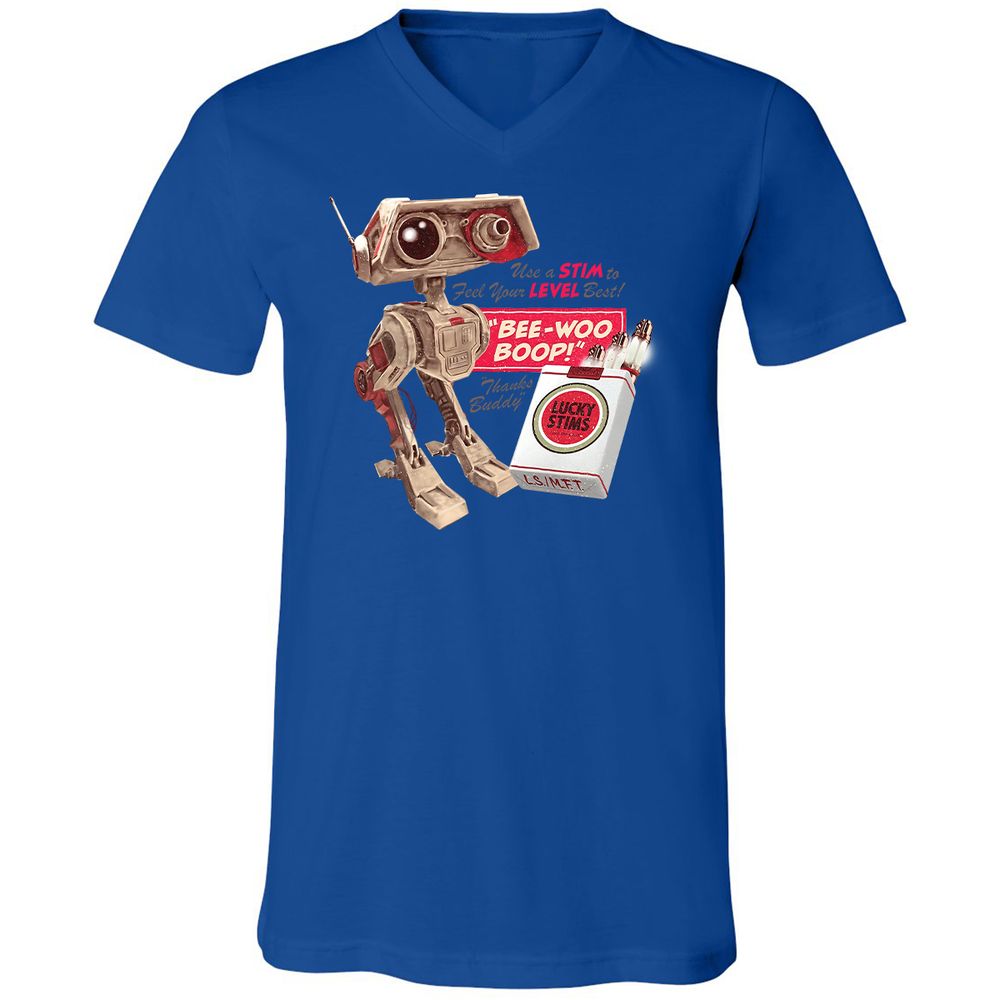 Unisex V-Neck T-Shirt - M7YJHNMC - True Royal - 4