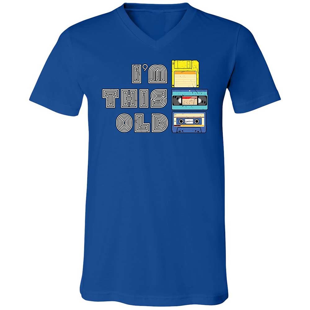 Unisex V-Neck T-Shirt - Black - True Royal - 4