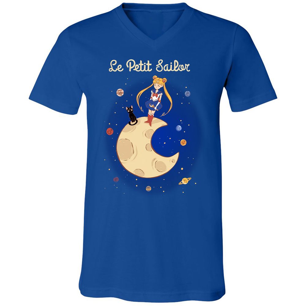 Unisex V-Neck T-Shirt - C3KZG9RF - True Royal - 4