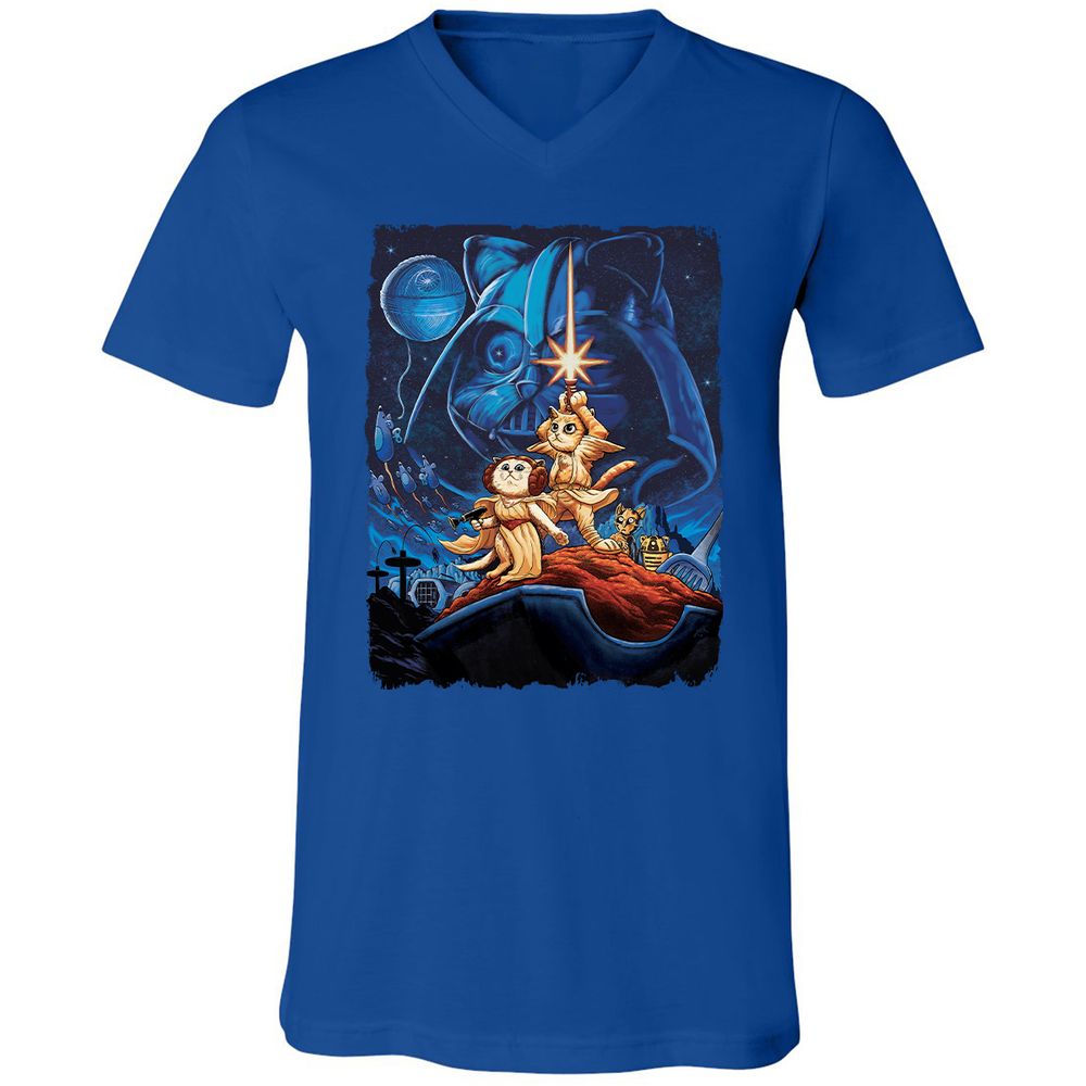 Unisex V-Neck T-Shirt - B71DVW8Z - True Royal - 4