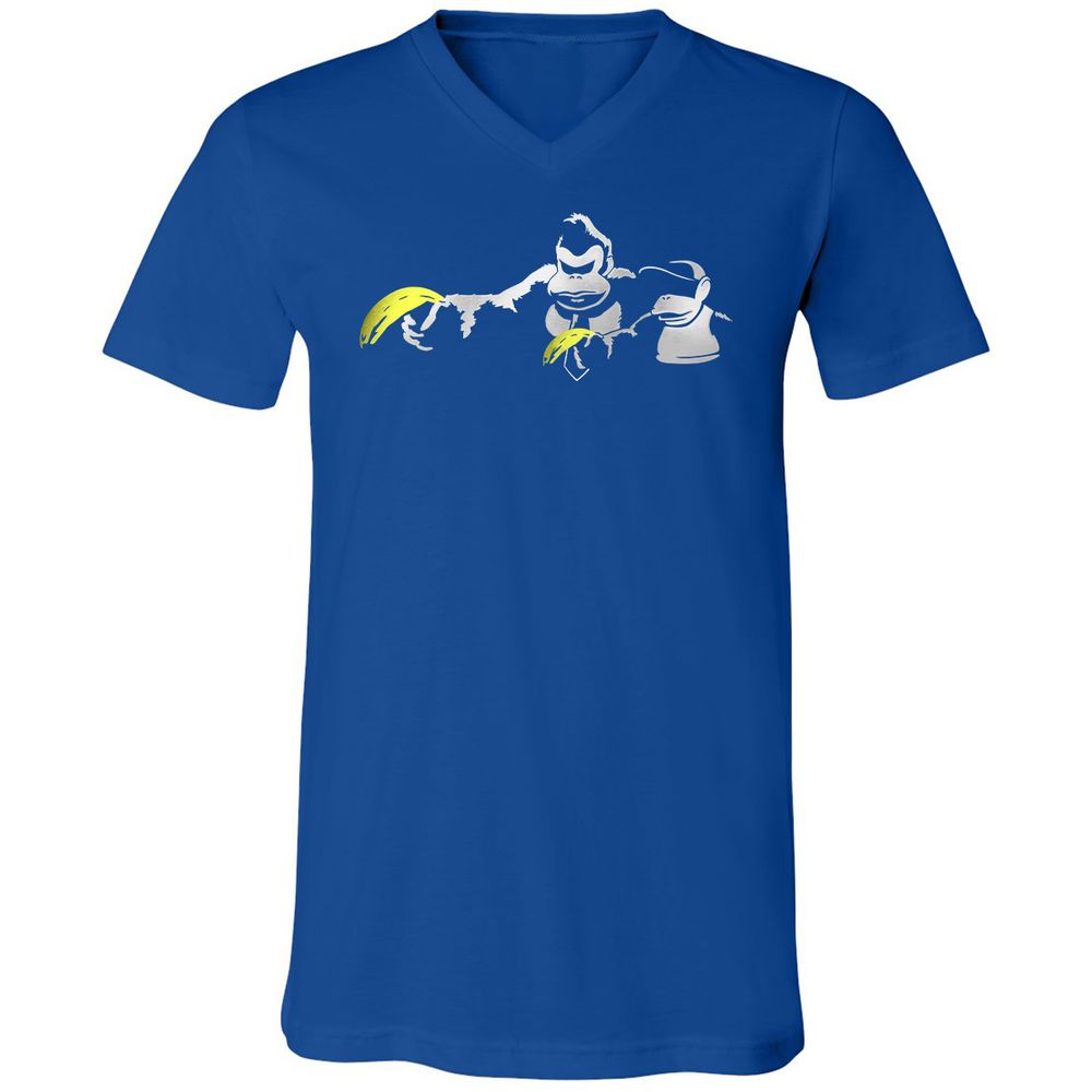 Unisex V-Neck T-Shirt - 34S5D4XQ - True Royal - 4