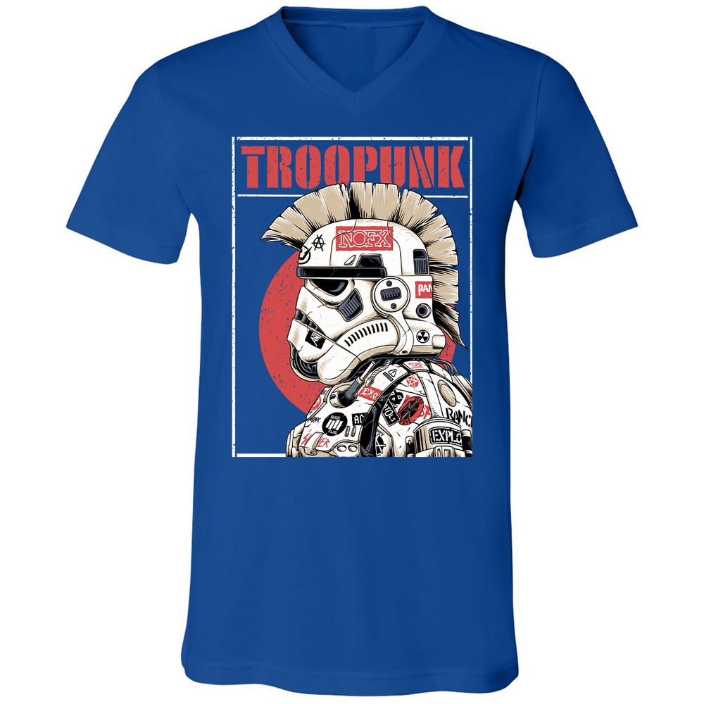 Unisex V-Neck T-Shirt - LF3XM8ZE - True Royal - 4