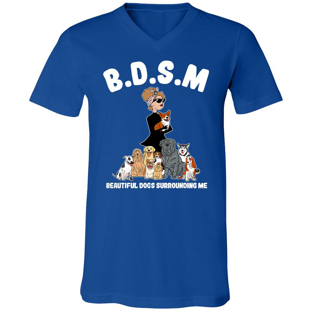 Unisex V-Neck T-Shirt - 3ZD9MFD7 - True Royal - 4