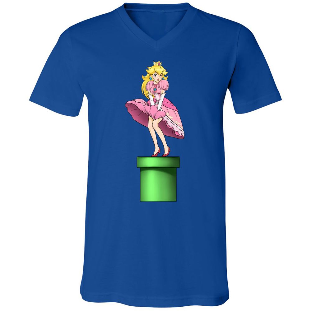 Unisex V-Neck T-Shirt - B6K4W2FP - True Royal - 4