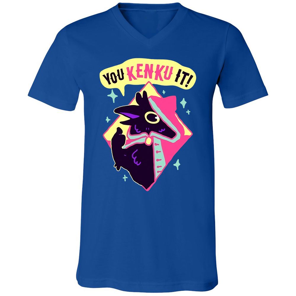 Unisex V-Neck T-Shirt - 4GUCF5S1 - True Royal - 4