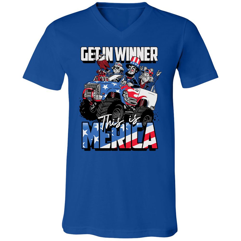 Unisex V-Neck T-Shirt - N9Q2Z1DL - True Royal - 4