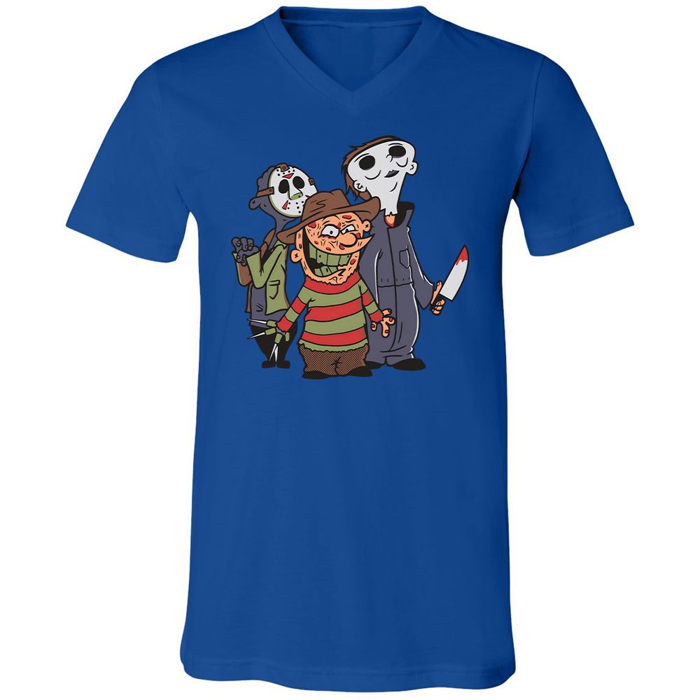 Unisex V-Neck T-Shirt - 66JE8PQM - True Royal - 4