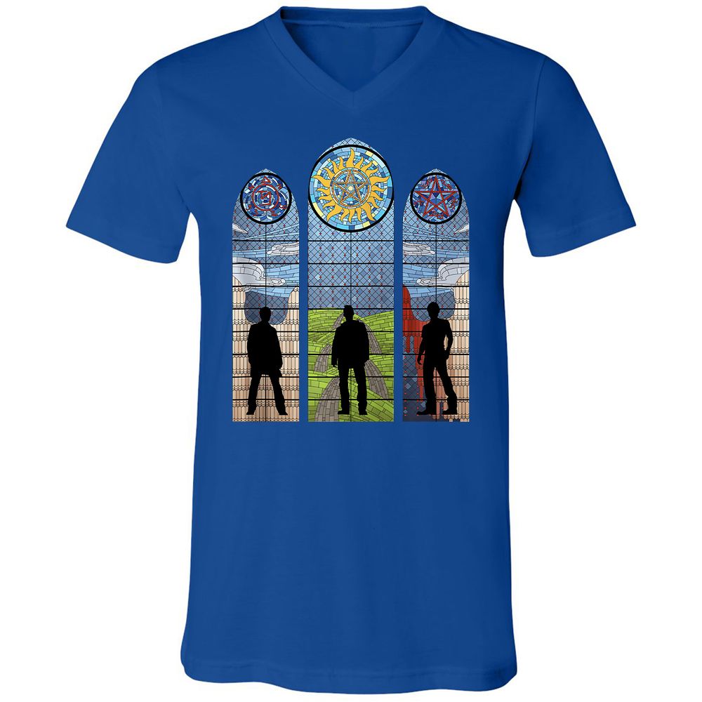 Unisex V-Neck T-Shirt - QE95G5RU - True Royal - 4