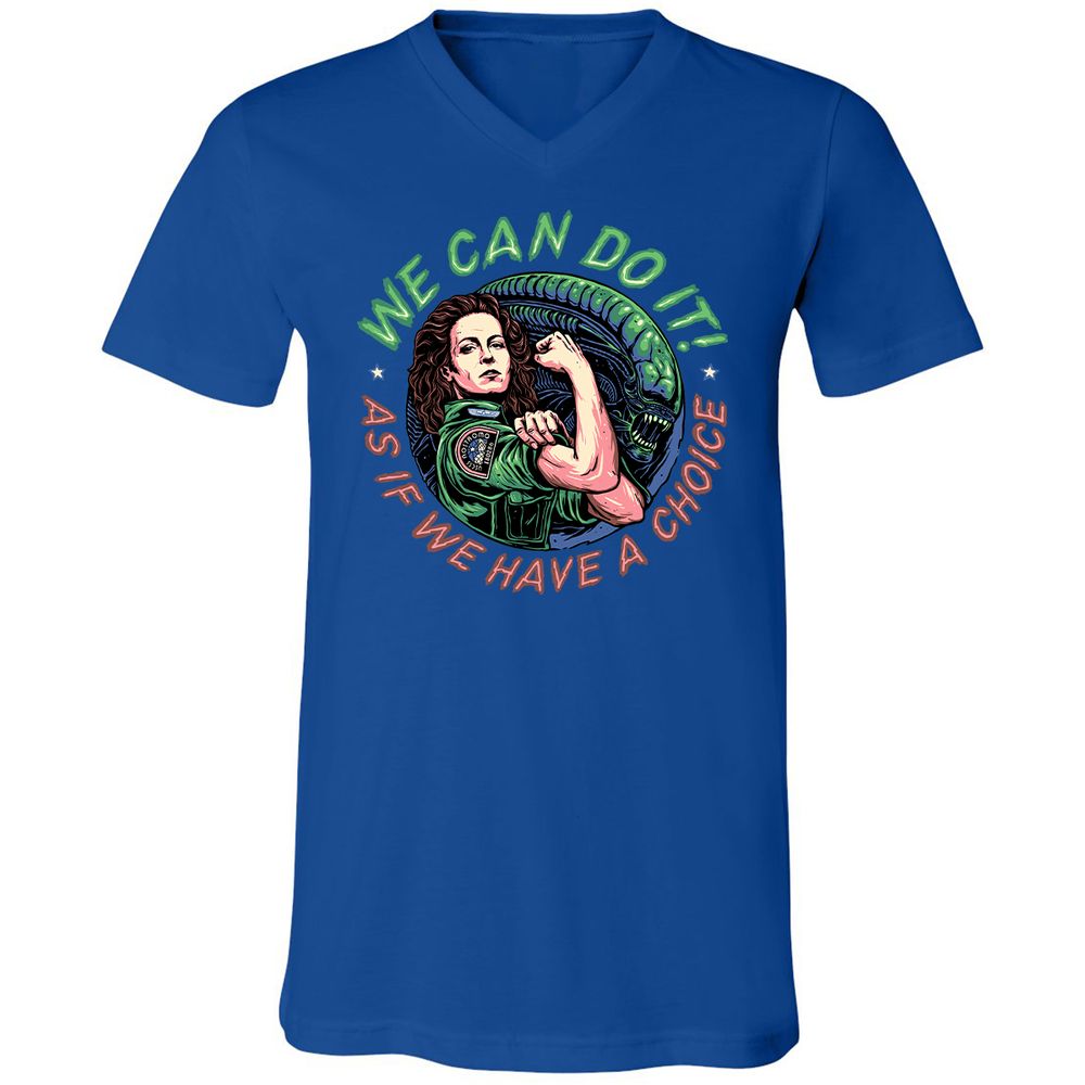 Unisex V-Neck T-Shirt - C7YYFLEB - True Royal - 4