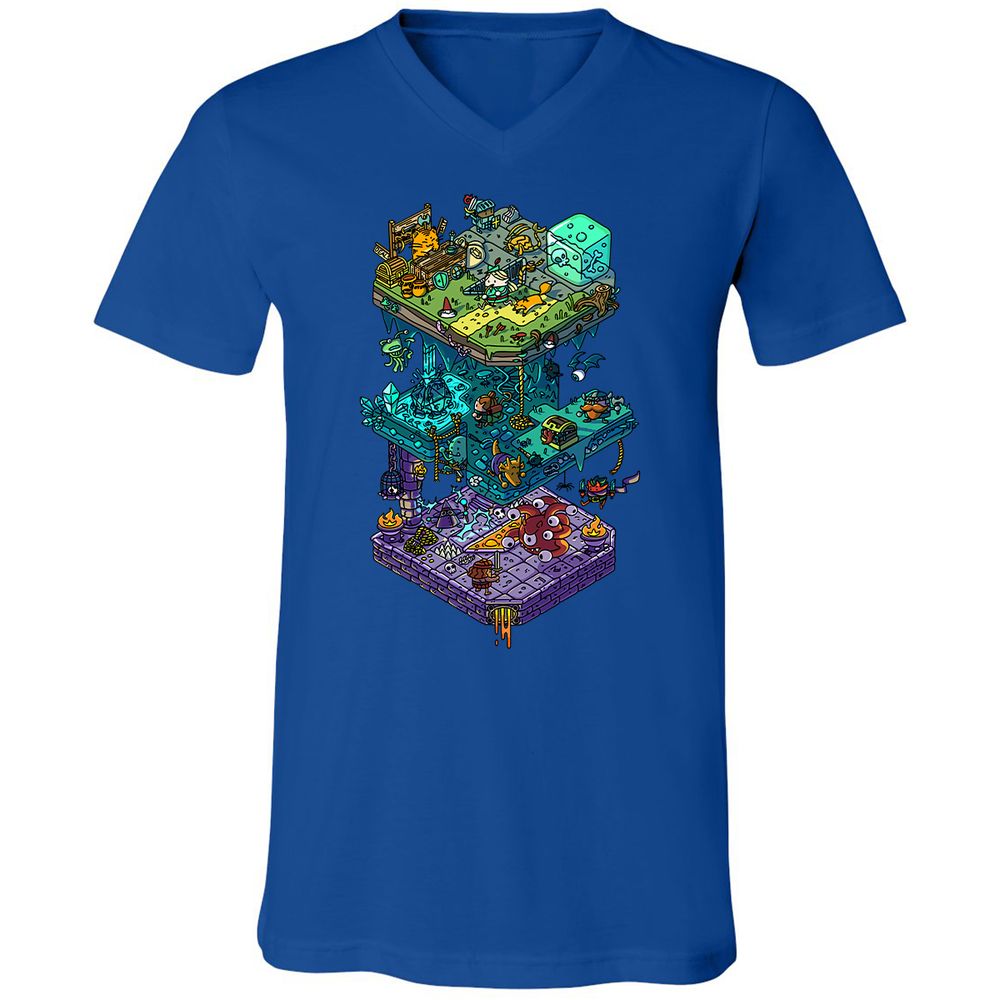 Unisex V-Neck T-Shirt - 5DHA3NEM - True Royal - 4