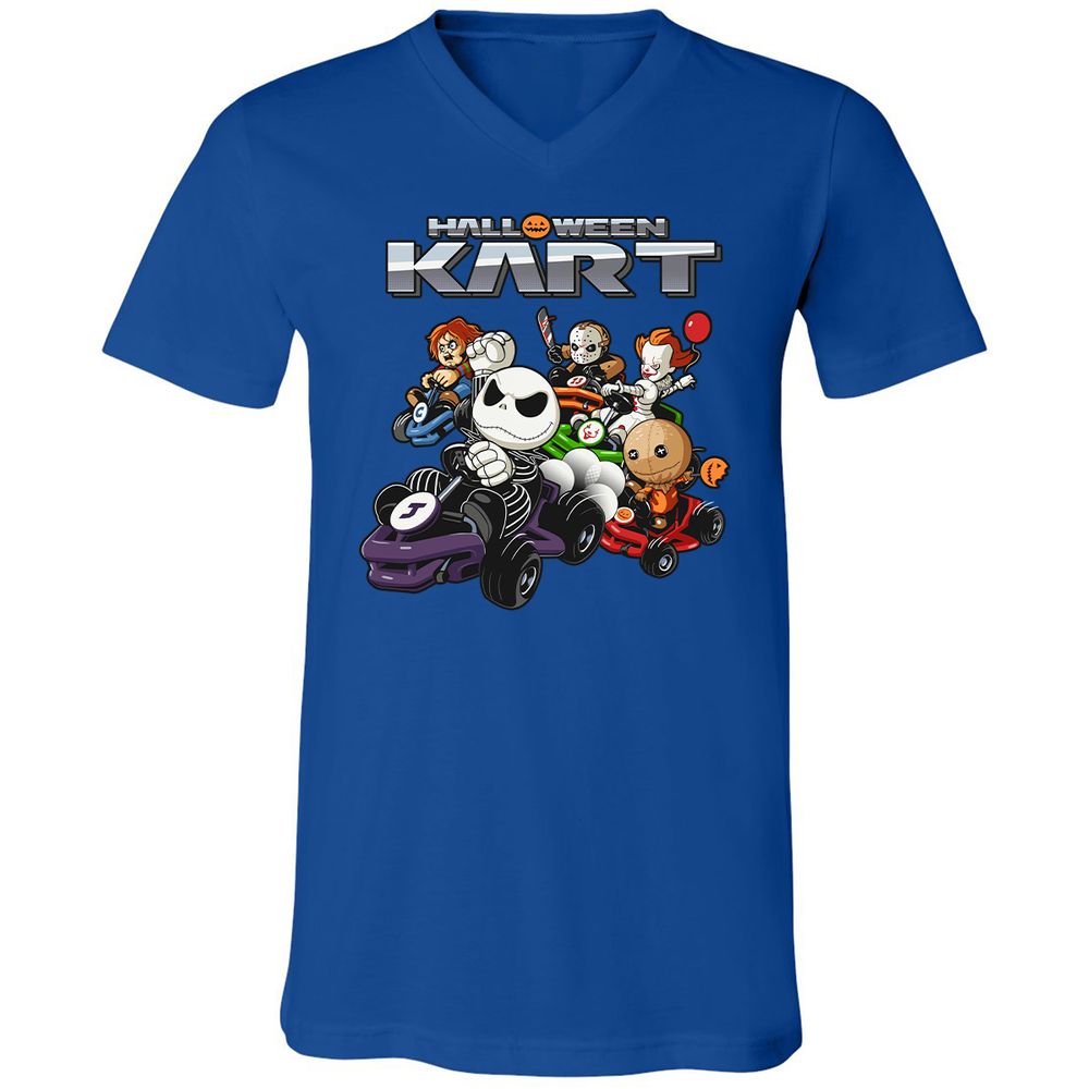 Unisex V-Neck T-Shirt - JWZFBETE - True Royal - 4