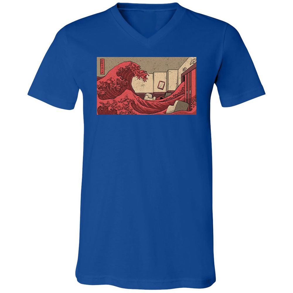 Unisex V-Neck T-Shirt - JQGX2PJ8 - True Royal - 4