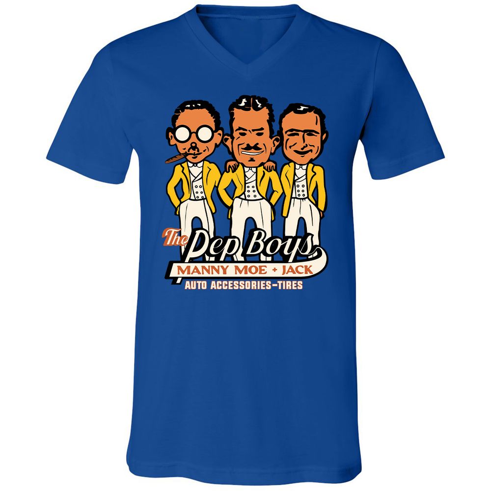 Unisex V-Neck T-Shirt - YRQFMUNR - True Royal - 4