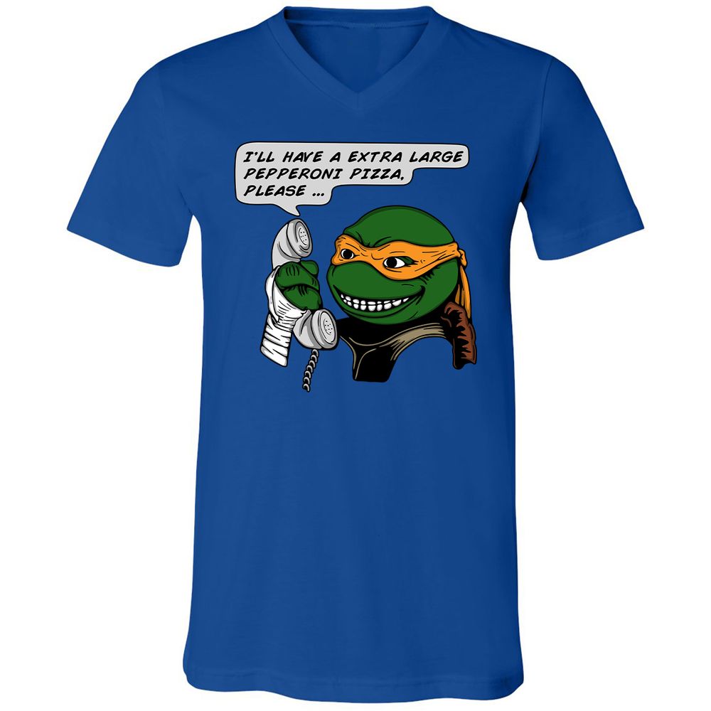 Unisex V-Neck T-Shirt - WYY5ZHMA - True Royal - 4