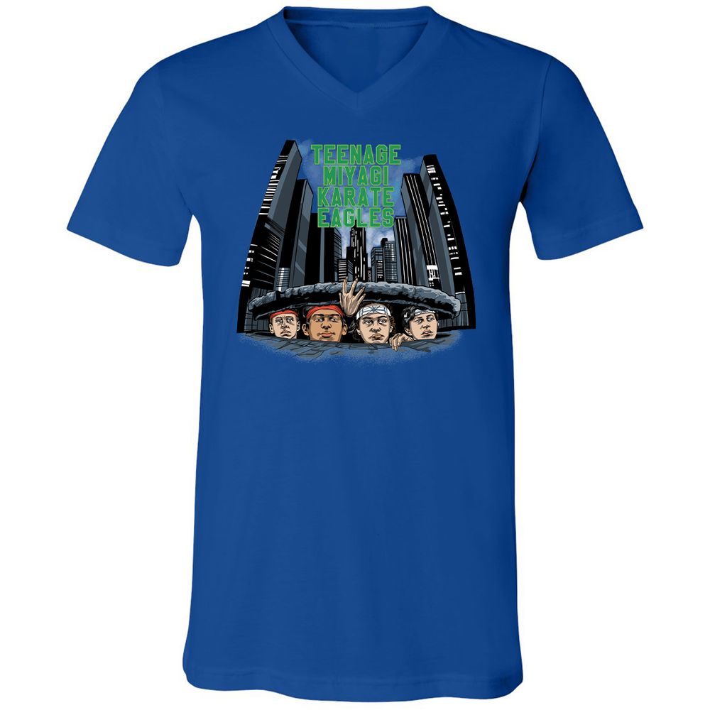 Unisex V-Neck T-Shirt - 5XU6JFTM - True Royal - 4