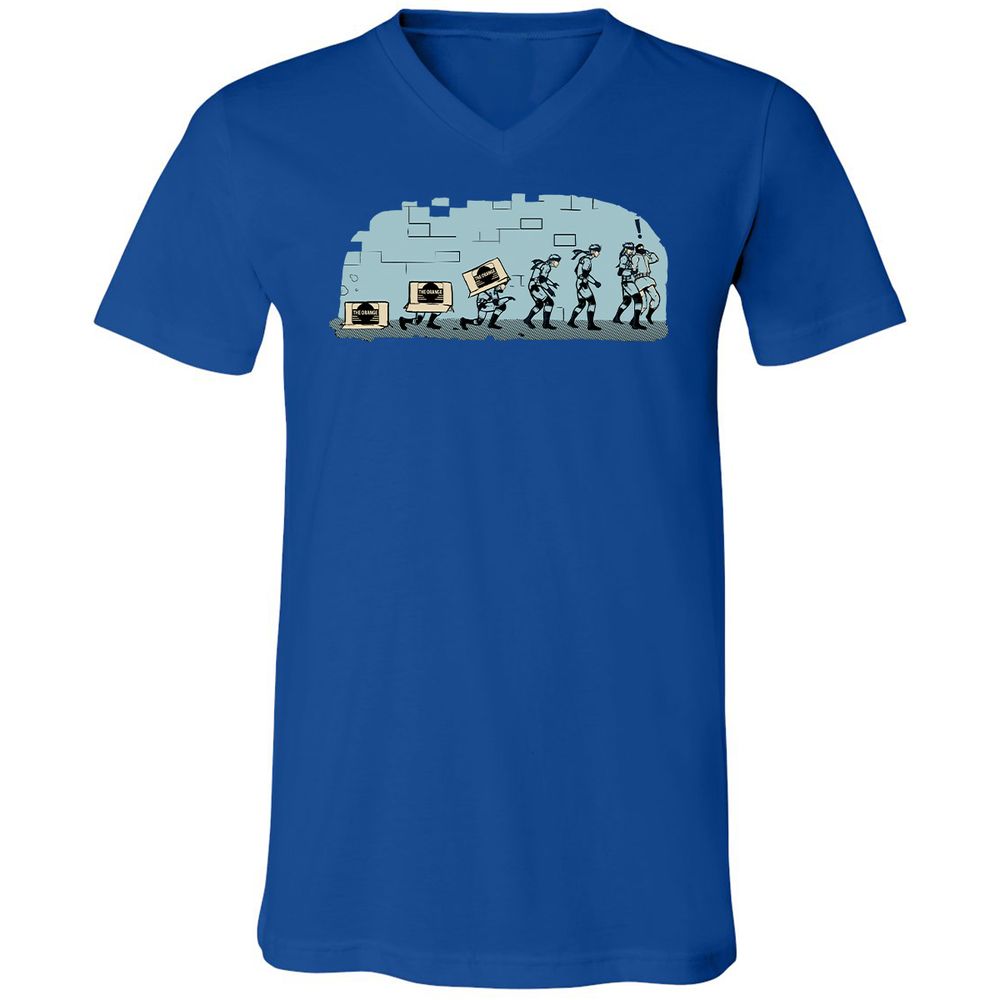 Unisex V-Neck T-Shirt - R16BXFC9 - True Royal - 4