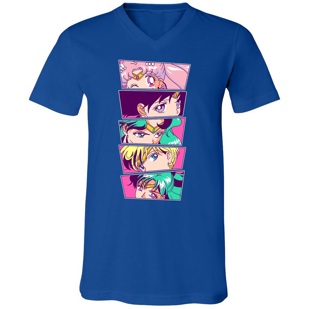 Unisex V-Neck T-Shirt - KVFL6QH8 - True Royal - 4