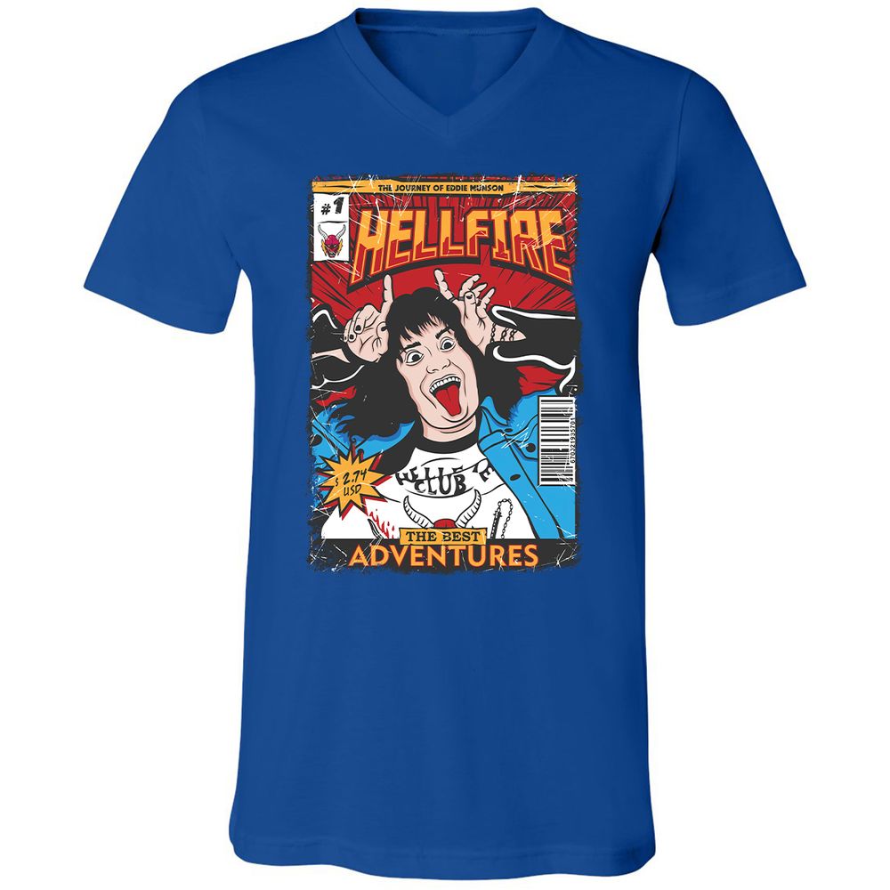 Unisex V-Neck T-Shirt - 8YBTTG9G - True Royal - 4