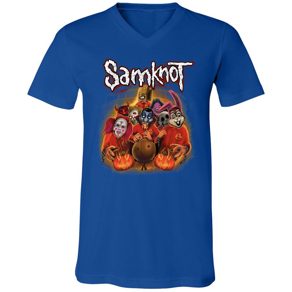 Unisex V-Neck T-Shirt - NR4DX82Q - True Royal - 4
