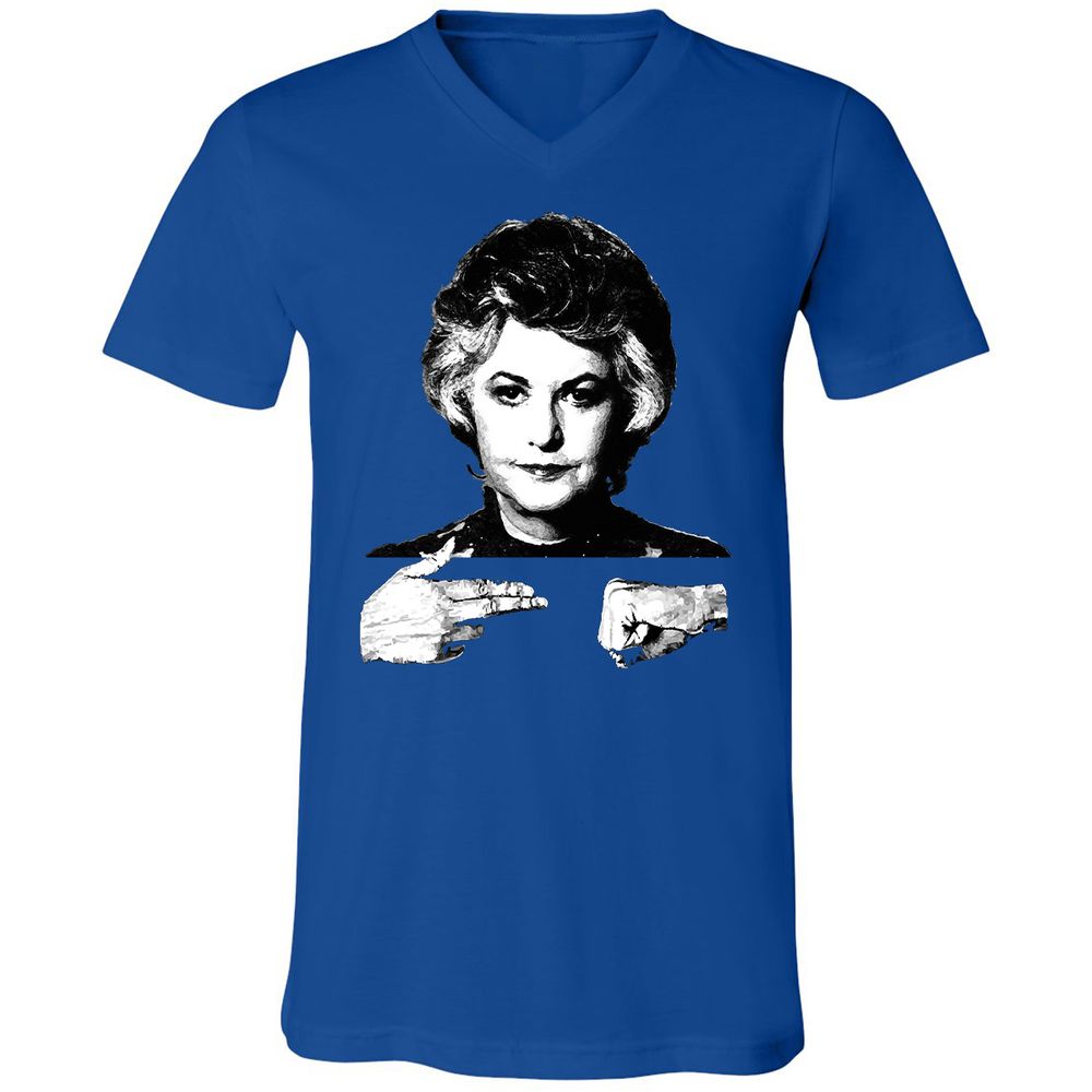 Unisex V-Neck T-Shirt - Q6SB1TZ8 - True Royal - 4