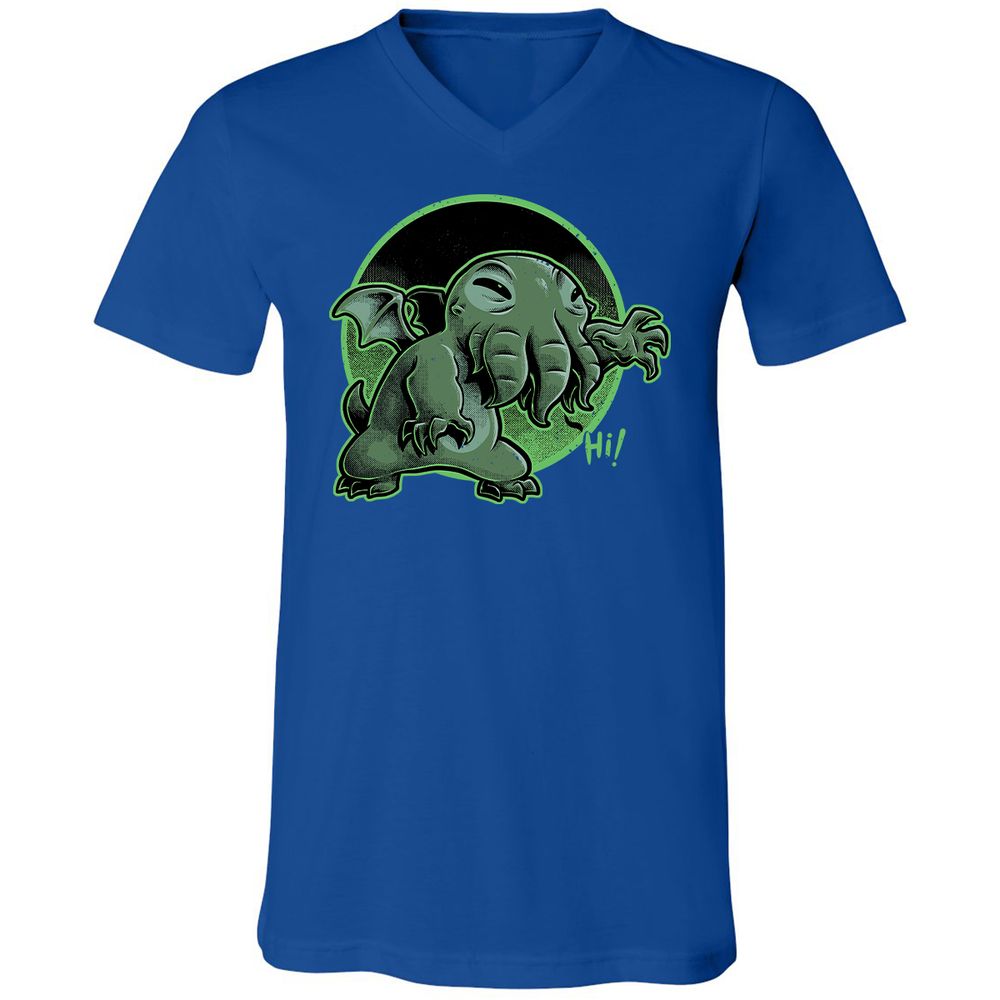 Unisex V-Neck T-Shirt - H9DCGJQM - True Royal - 4