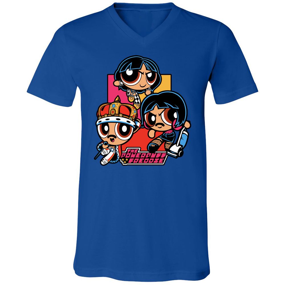 Unisex V-Neck T-Shirt - QQZM34J8 - True Royal - 4