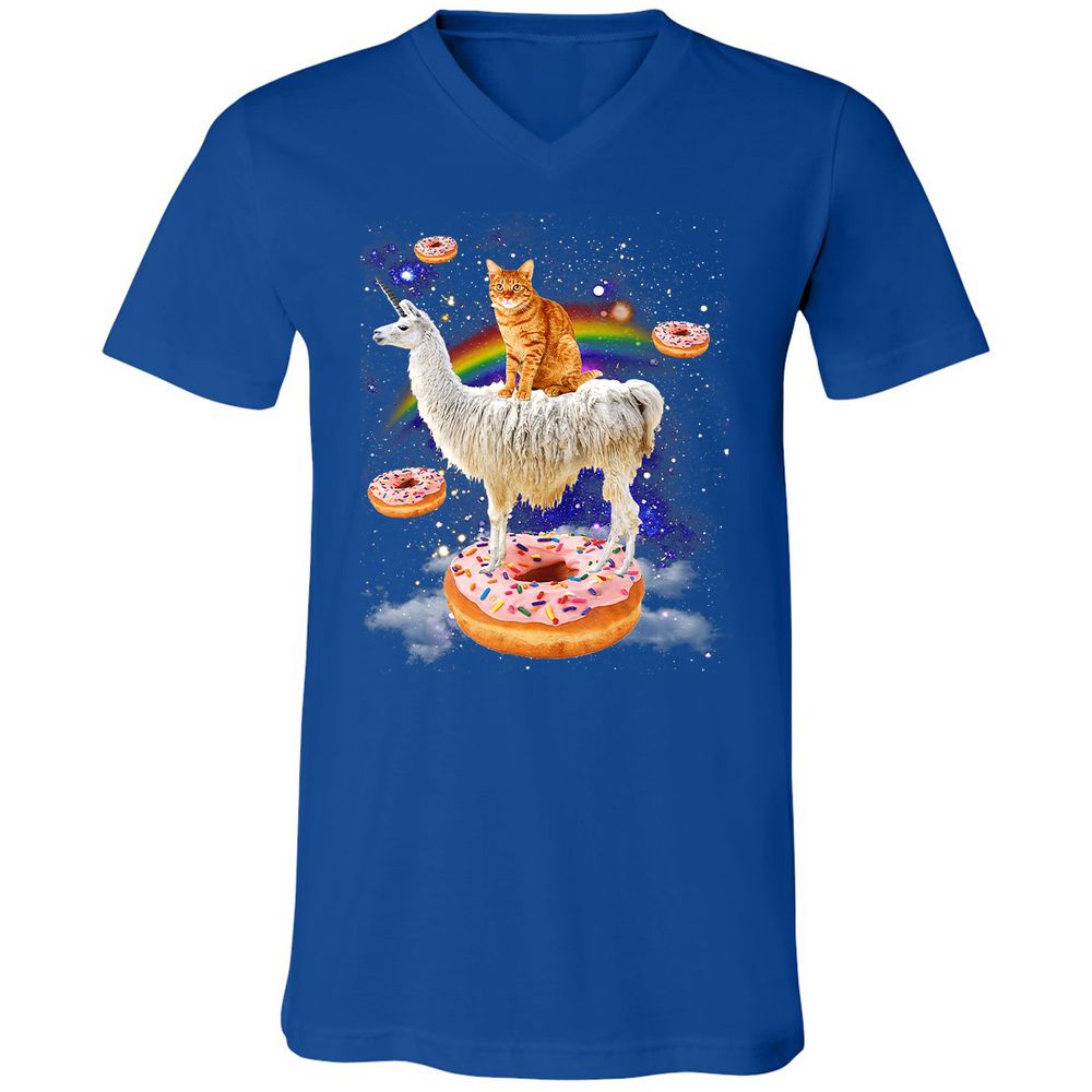 Unisex V-Neck T-Shirt - 4SMALEQW - True Royal - 4