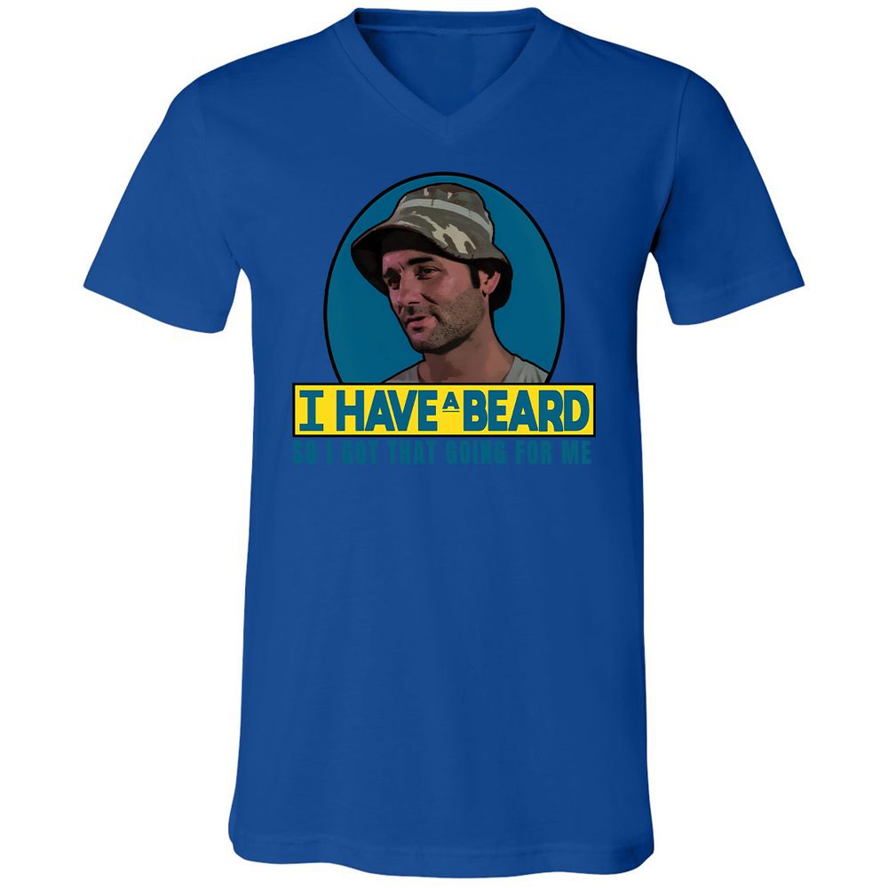 Unisex V-Neck T-Shirt - QAT6EYAU - True Royal - 4