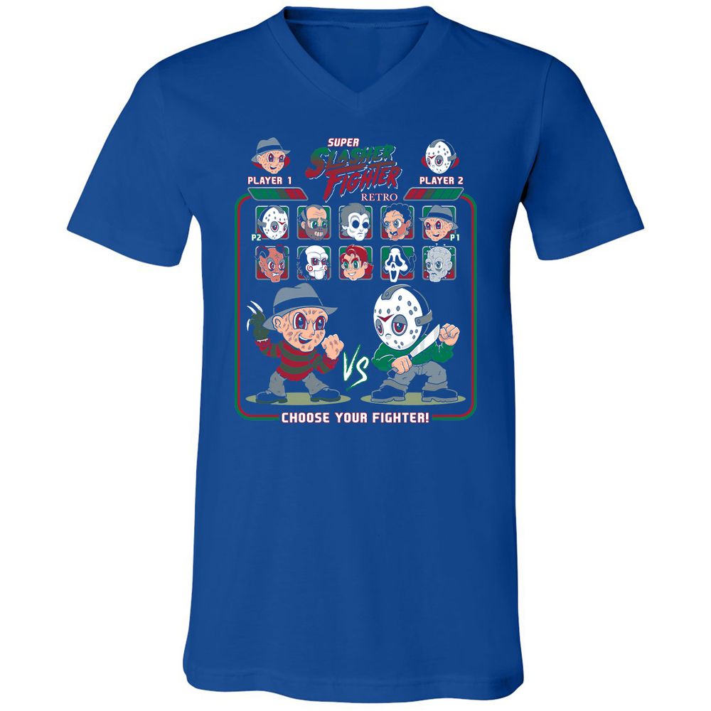 Unisex V-Neck T-Shirt - 73X137DC - True Royal - 4