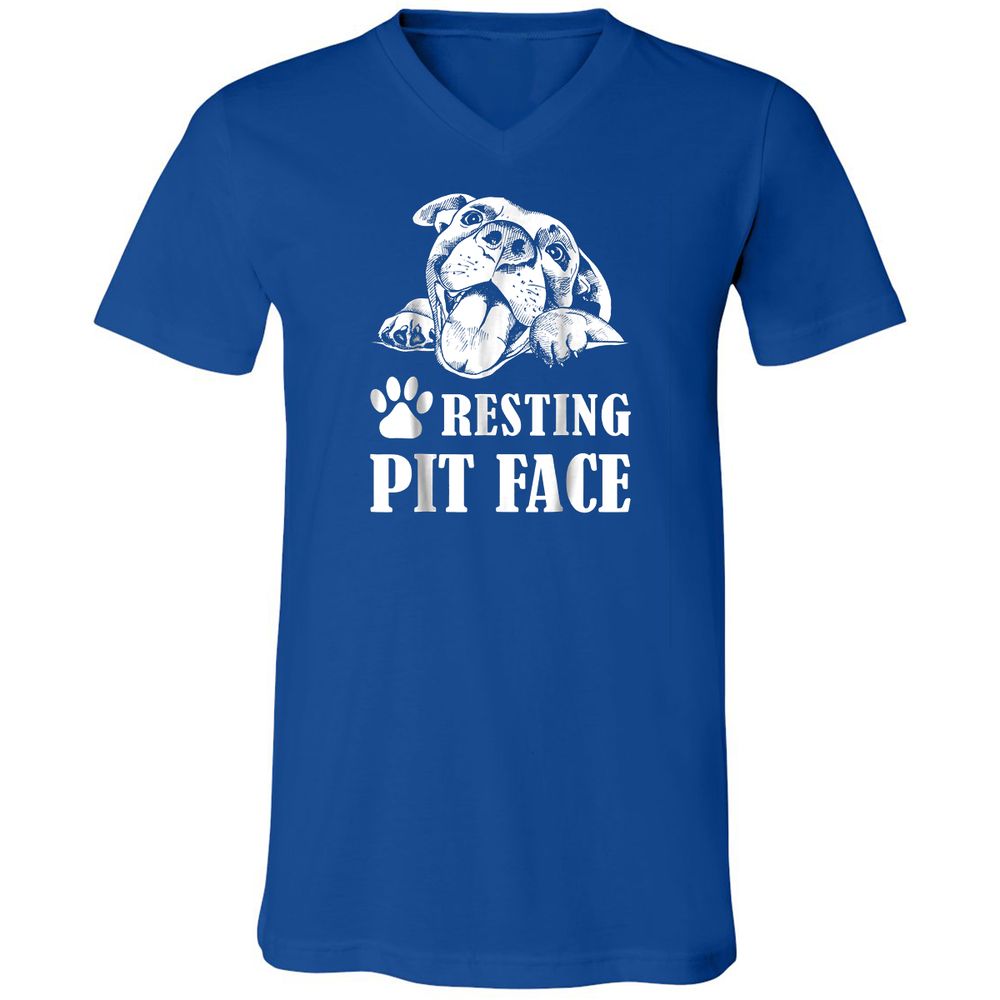 Unisex V-Neck T-Shirt - WX4MGCWH - True Royal - 4