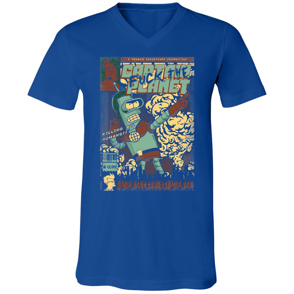 Unisex V-Neck T-Shirt - 3YXHYHQT - True Royal - 4