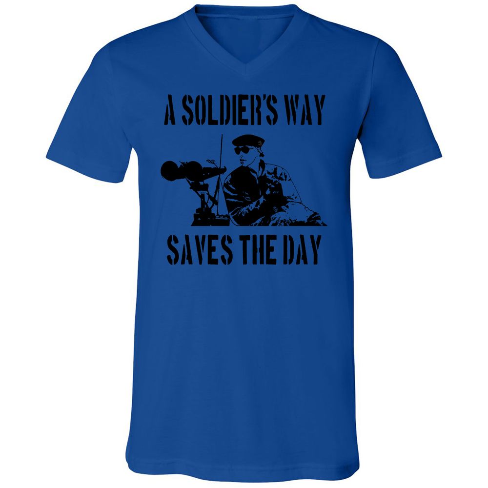 Unisex V-Neck T-Shirt - 7JSE4CU5 - True Royal - 4