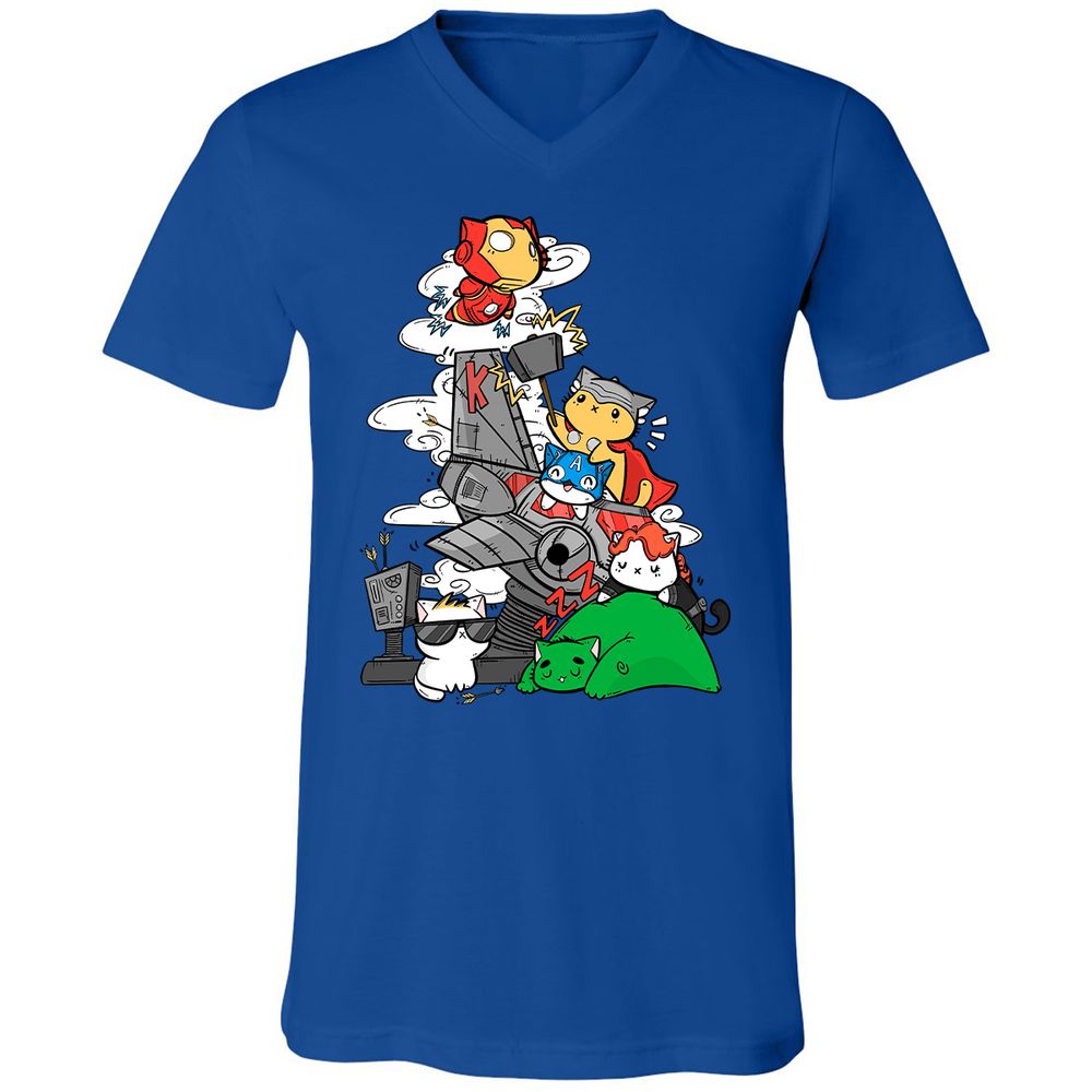 Unisex V-Neck T-Shirt - GMAU33EJ - True Royal - 4