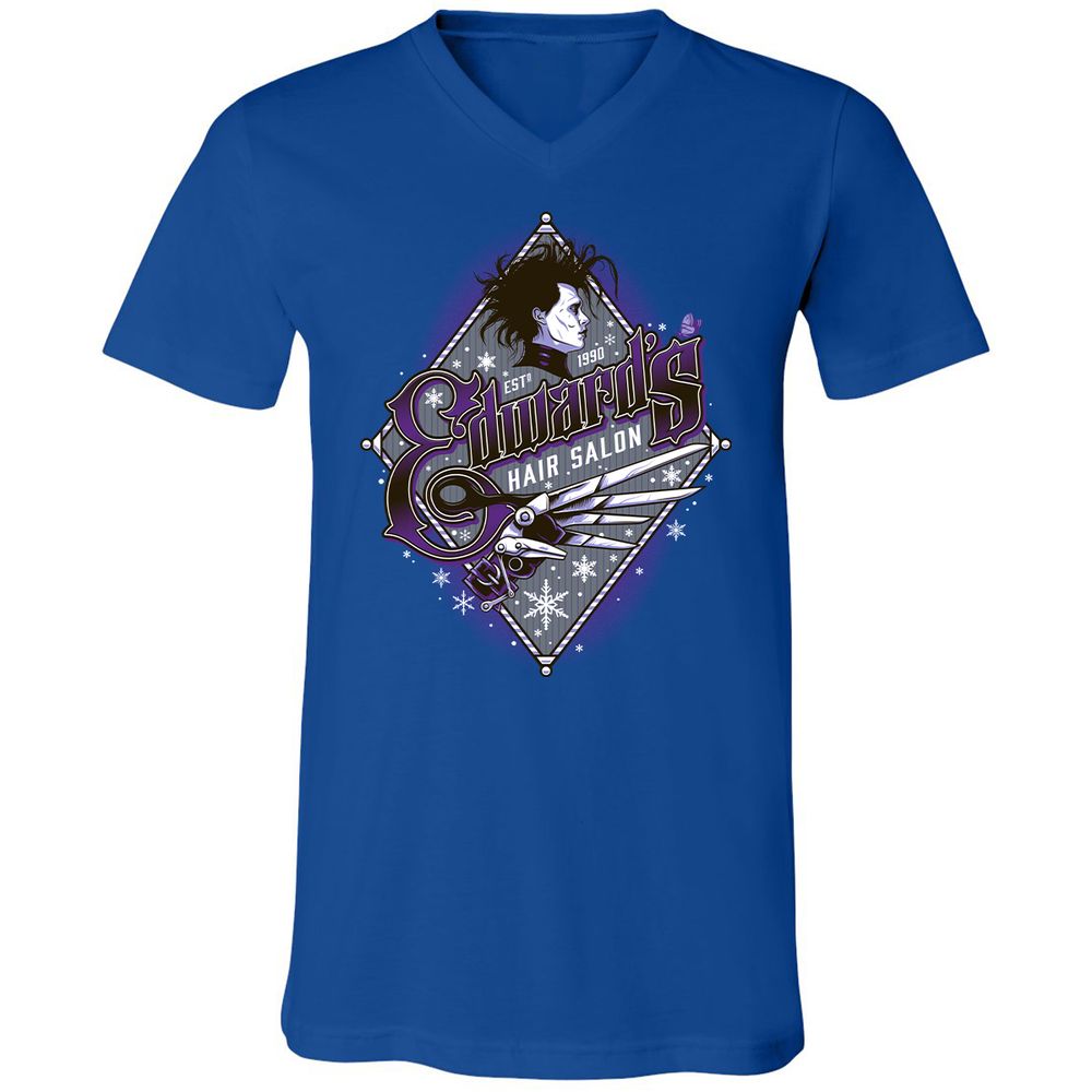 Unisex V-Neck T-Shirt - EXBDHJKM - True Royal - 4