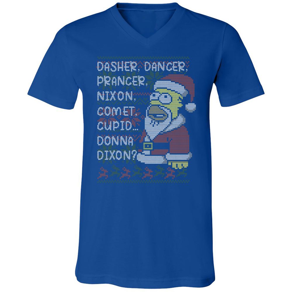 Unisex V-Neck T-Shirt - XU99ZG5J - True Royal - 4