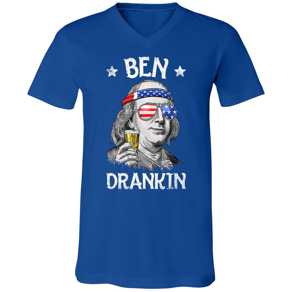 Unisex V-Neck T-Shirt - 8LX3S7S1 - True Royal - 4