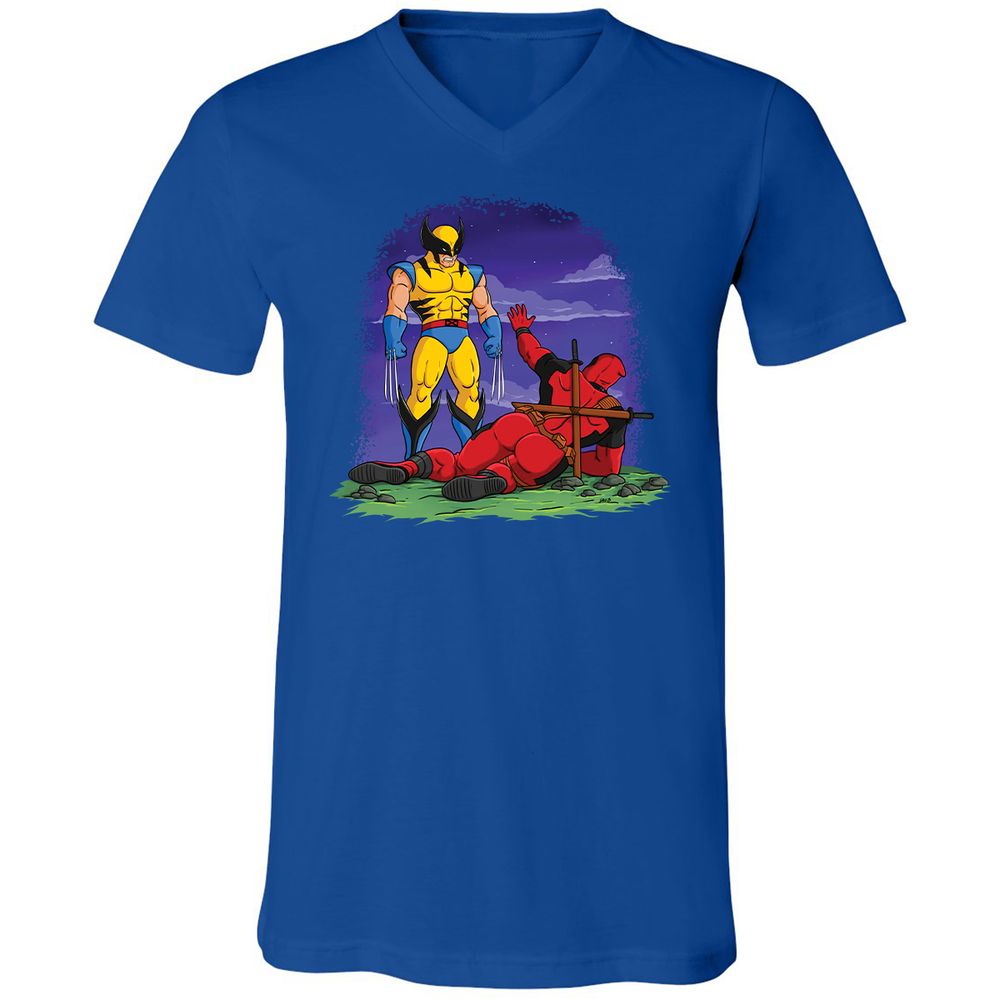 Unisex V-Neck T-Shirt - FG8WXZWB - True Royal - 4