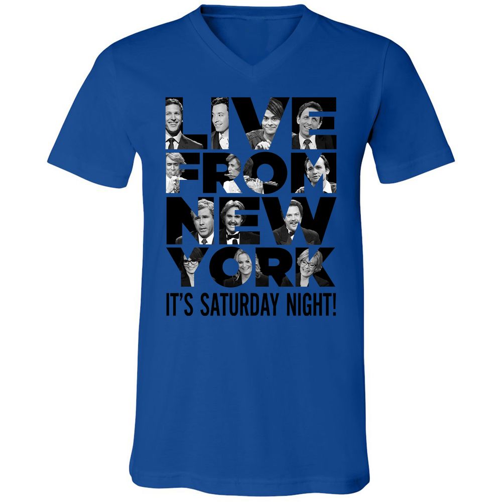 Unisex V-Neck T-Shirt - JQFS7Z9D - True Royal - 4