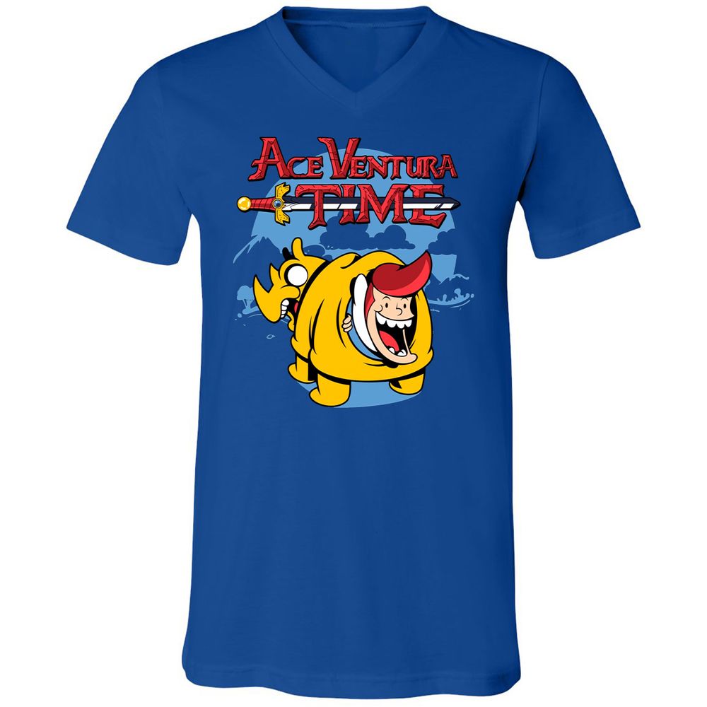 Unisex V-Neck T-Shirt - 4QXXE54P - True Royal - 4