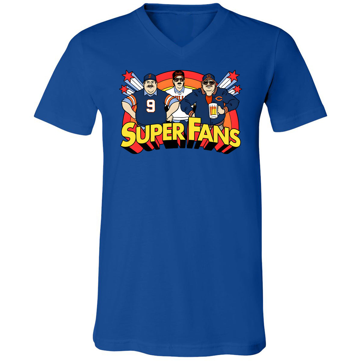 Unisex V-Neck T-Shirt - VUG7DDZ8 - True Royal - 4