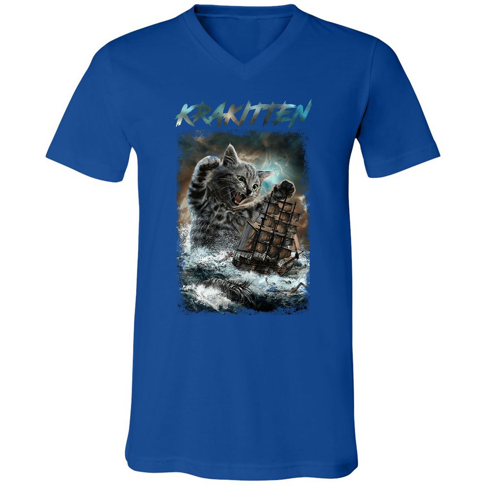Unisex V-Neck T-Shirt - 2KDVBMXV - True Royal - 4