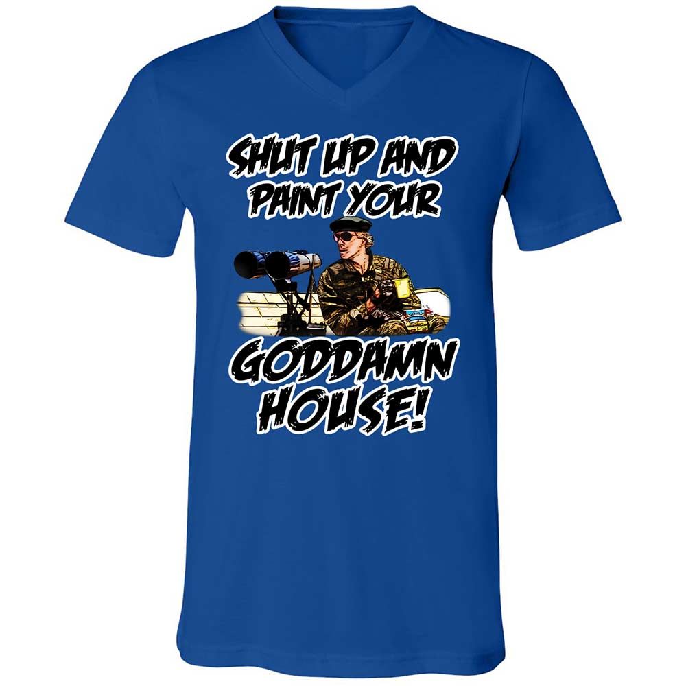 Unisex V-Neck T-Shirt - NLG8AXJN - True Royal - 4